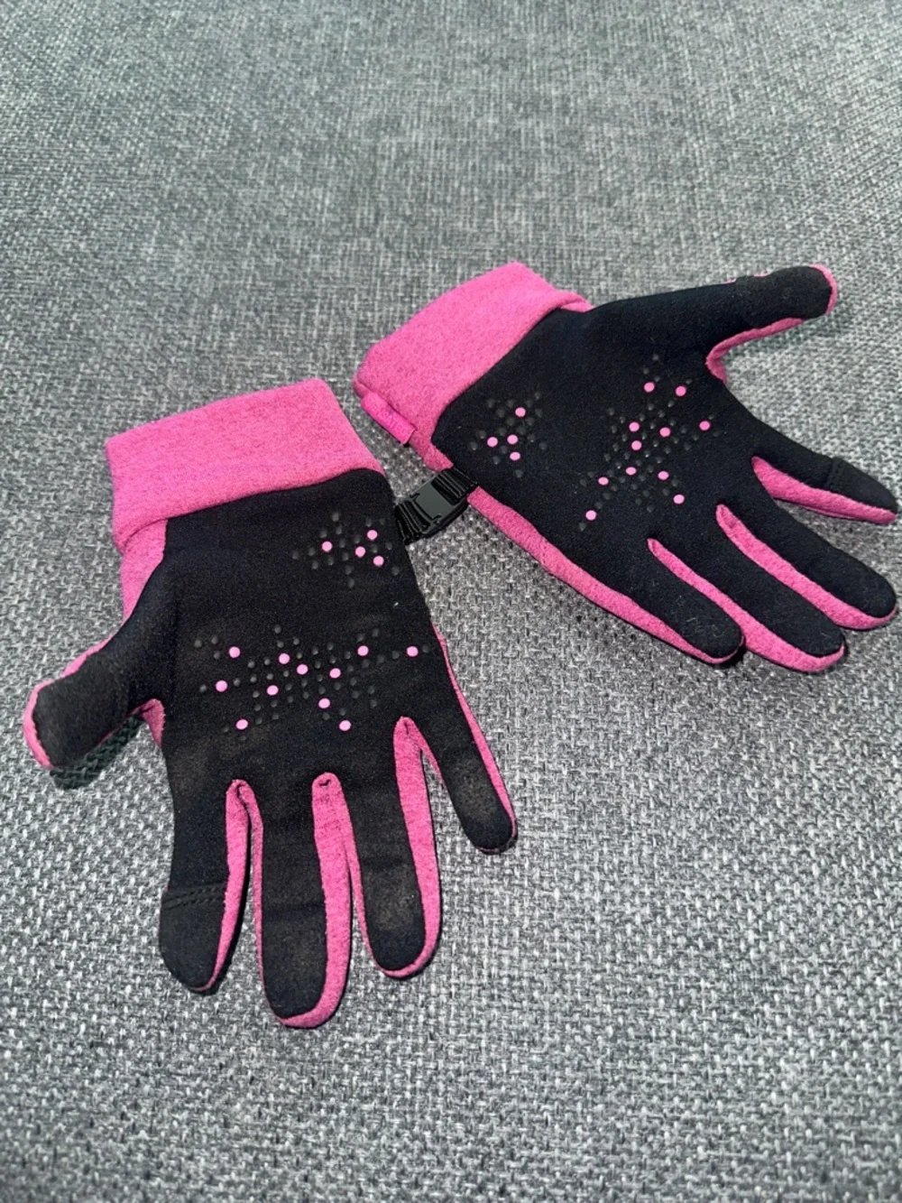 Black Pink Grip Athletic kids Gloves